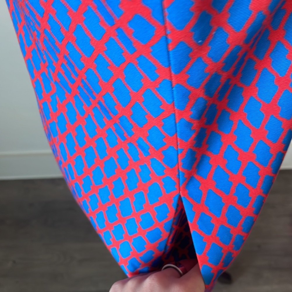 MISS WU geometric dress blue red - Picture 11 of 14